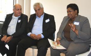 Eitan Shaul, Mayor Bitton and Leslyn McBean Clairborne of GIAC